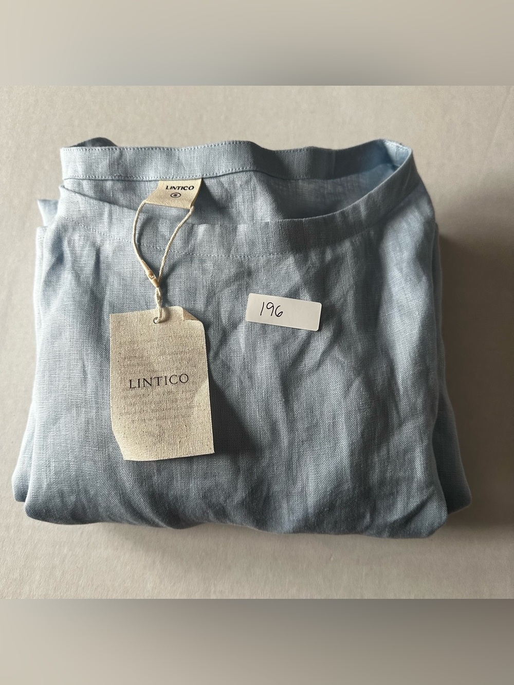 NWT Lintico Women’s 100% Linen ,Midi , Blue Lagenlook Minimalist peasant Sz S - Picture 5 of 5